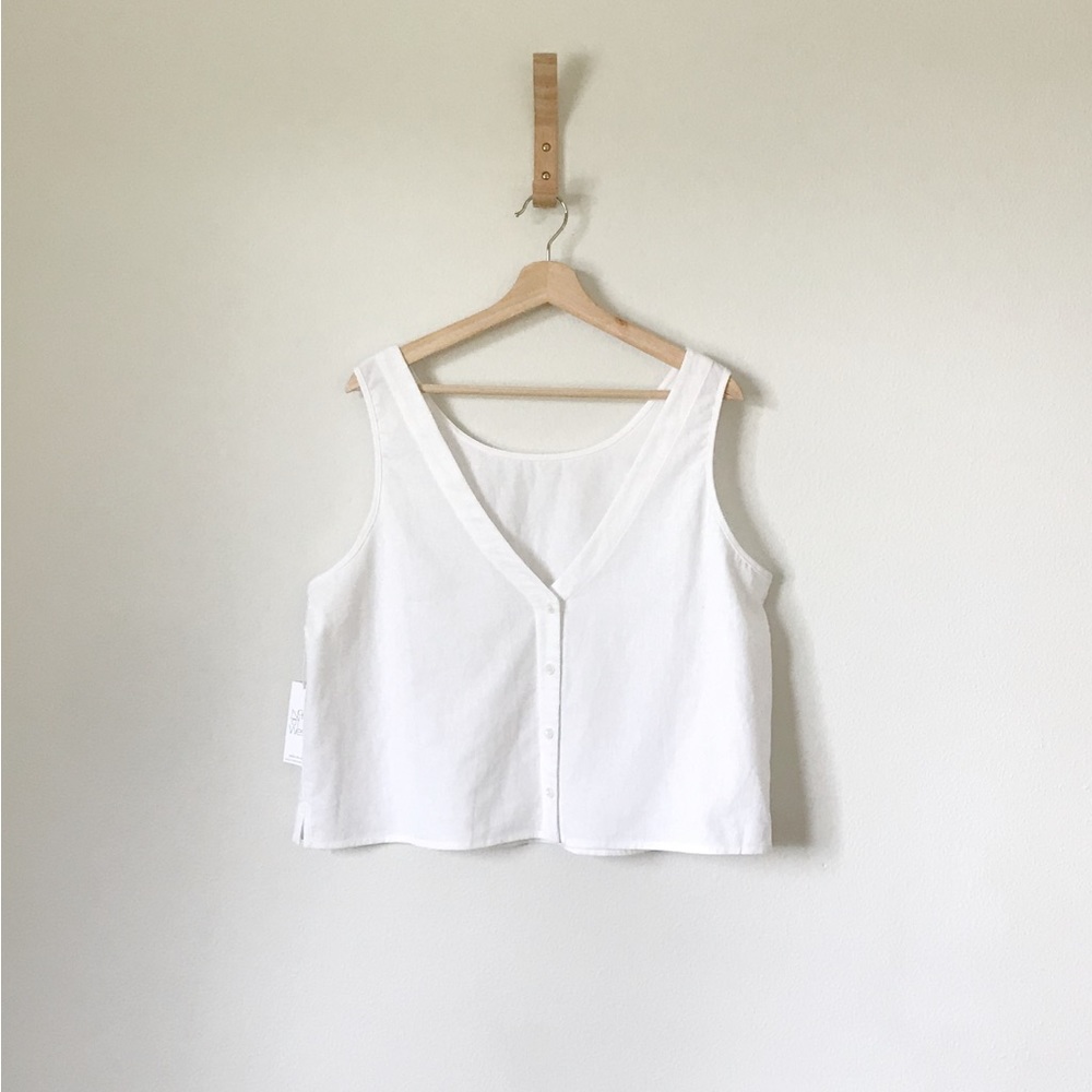 Linen Crop Tank Top